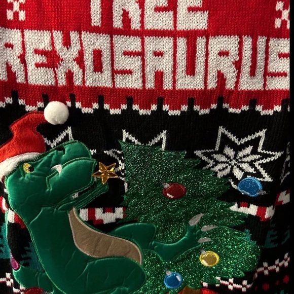 Dinosaur ugly sweater Sz M - Picture 2 of 5